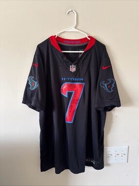 Nike Houston Texans #7 Black Red Football Jersey